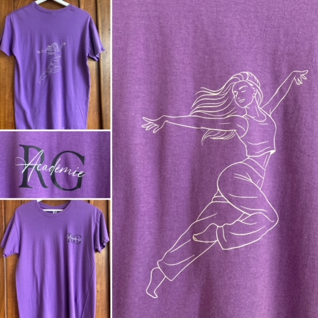 Tshirt Violet.Dessin dos Femme blanc 
