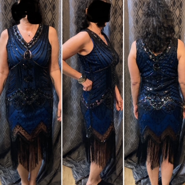 Robe style Gatsby le magnifique Bleu nuit Taille M