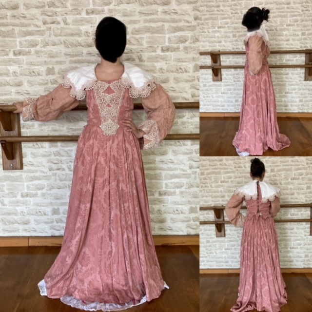 Robe Style Louis XIII.Coloris Rose